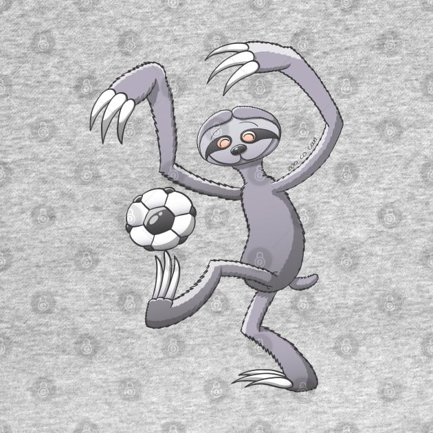 Cool sloth making a big effort to wake up and play soccer by zooco